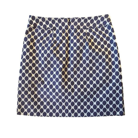 Loft size 2 women's purple and white fully lined A-line skirt with pockets - Picture 6 of 11